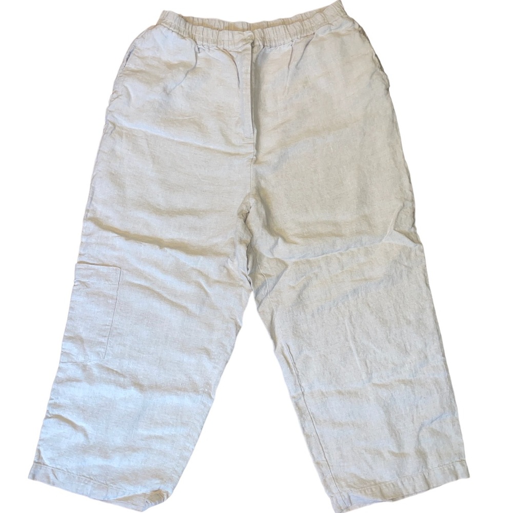 Linden Hill Large 100% linen beige pants.
